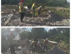 Babinsa Posramil 06/ Bubon membantu Membuat Pondasi Rumah Warga Binaan