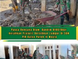 Kodim 0105 Bersihkan Lumpur di SDN PIR Batee Puteh IV Pascabanjir