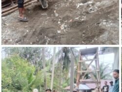 Babinsa Koramil 01/Sungaimas Membantu Warganya dalam Pembuatan Rumah