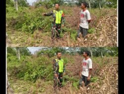 Babinsa Posramil 05/Pante Ceureumen Tak Henti Lakukan Patroli dan Himbau Warga Tentang Karhutla
