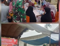Babinsa Koramil 02/Woyla, Dampingi Tenaga Kesehatan Laksanakan Pengobatan Gratis