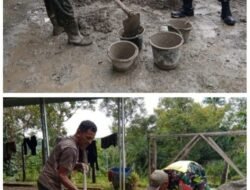 Peran Aktif Babinsa Koramil 01/Sungaimas Bantu Bangun Rumah Warga Desa Binaan