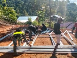 Jajaran Korem 012/TU Kawal Pembangunan Huntara Korban Bencana di Nagan Raya