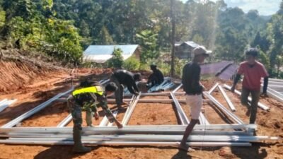 Jajaran Korem 012/TU Kawal Pembangunan Huntara Korban Bencana di Nagan Raya