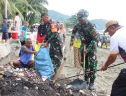 Lestarikan Destinasi Wisata Lokal, Kodim 1316/Boalemo Gelar Pembersihan Pantai Pentadu Barat