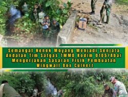Satgas TMMD Kodim 0105/Abar dan Warga Kebut Pembangunan Wingwall di Pasie Aceh