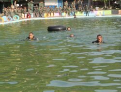 Jajaran Korem 012/TU, Kodim 0107/Aceh Selatan Gelar Latihan Renang Militer