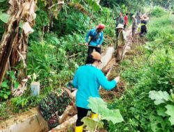 Babinsa Koramil Padang Batung Bersihkan Saluran Irigasi, Dukung Ketahanan Pangan