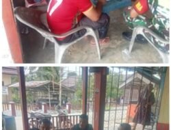 Koptu Zakir Babinsa Koramil 01/Sungaimas Melaksanakan Komsos di Desa Binaan