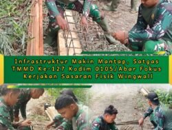 Pengerjaan Wingwall TMMD ke-127 Masuki Tahap Perakitan Besi