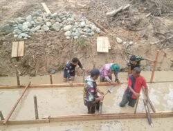 Jajaran Korem 012/TU Satgas TMMD Kodim 0116/Nagan Raya Bangun Box Culvert Penghubung Desa