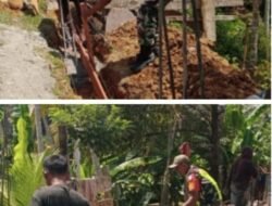 Peran Aktif Babinsa Koramil 01/Sungaimas Bantu Bangun Rumah Warga Desa Binaan