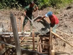 TMMD Ke-127 Bangun Pelindung Jalan dan Pengendali Air di Nagan Raya