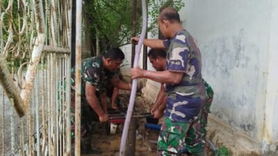 Jajaran Korem 012/TU Bangun Sumur Bor untuk Pesantren Lewat TMMD ke-127
