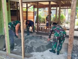 Pengecoran Lantai RTLH Jadi Tonggak Kemajuan TMMD Nagan Raya