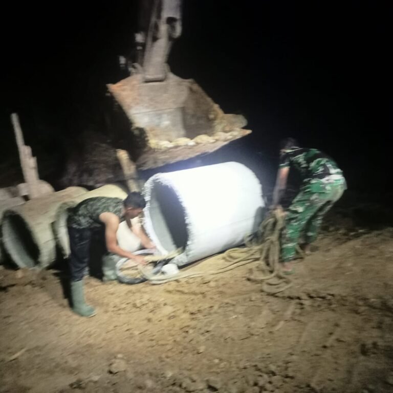 Satgas TMMD Kodim 0116 Manfaatkan Malam Hari Kejar Target Pembangunan