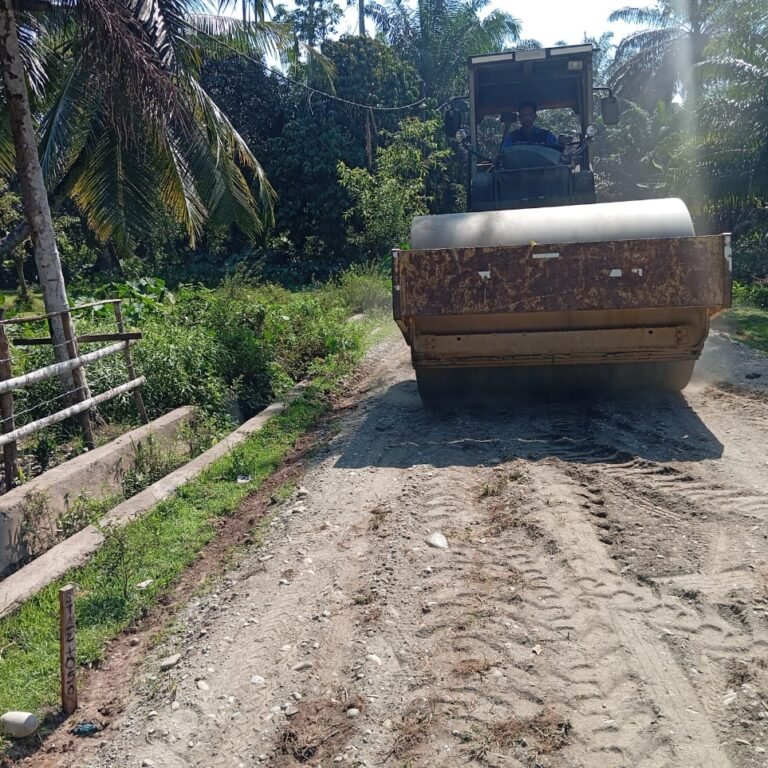 Compactor TMMD 127 Menguatkan Jalan Penghubung Woyla