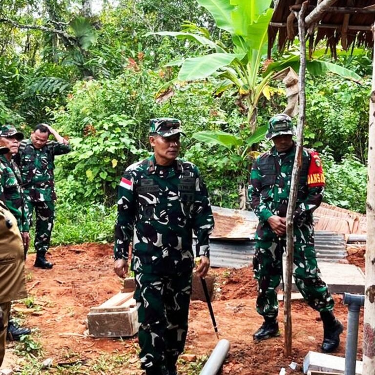 Danrem 174/ATW Tinjau Hasil TMMD Ke-127 Kodim 1704/Mappi di Kampung Yibin