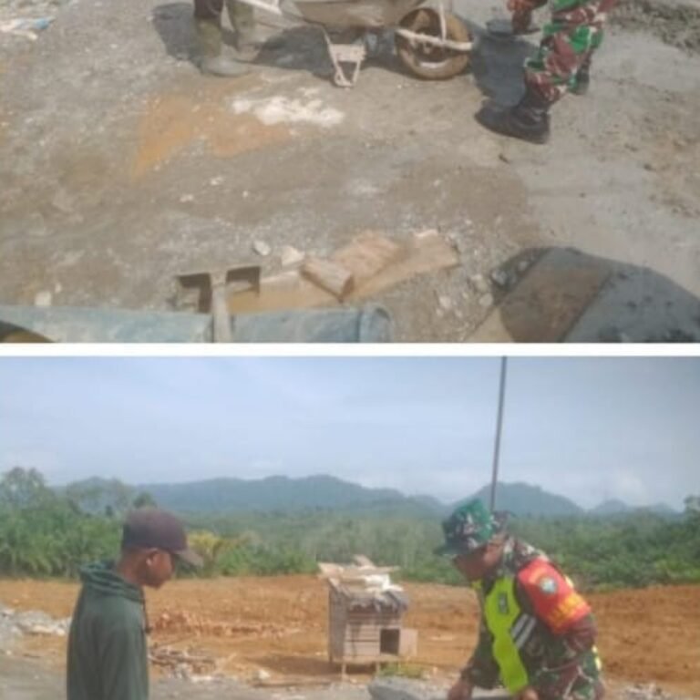 Peran Aktif Babinsa Koramil 01/Sungaimas Bantu Bangun Rumah Warga Desa Binaan