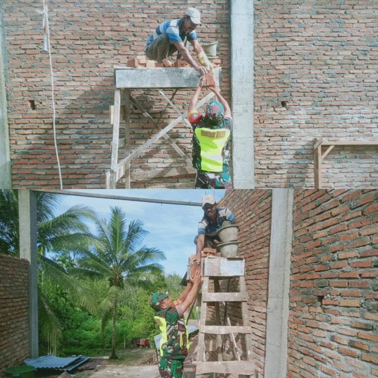 Perbanyak Pahala di Bulan Berkah, Serka Ongku Bantu Warga Bangun Rumah