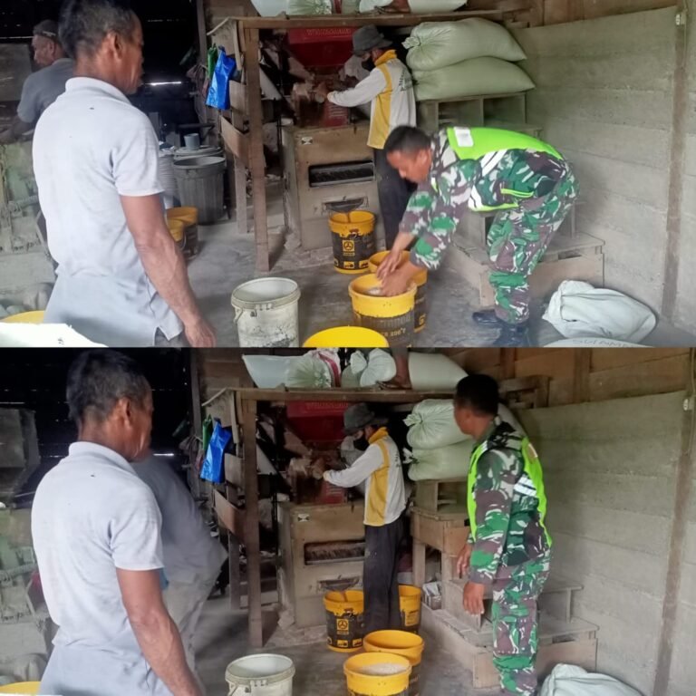 Semangat Pengabdian di Bulan Ramadan, Babinsa Posramil 05/Pante Ceureumen Pantau Kilang Padi