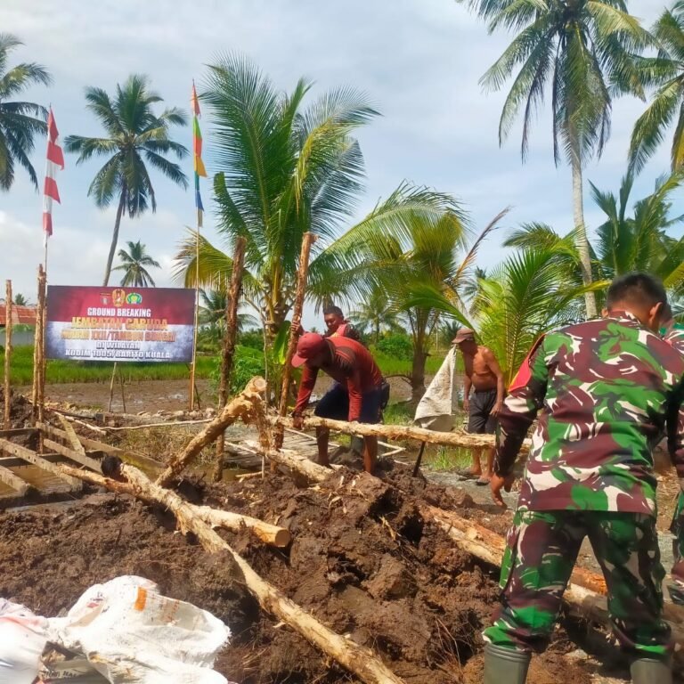 ‎Jembatan Garuda Tamban Bangun Mulai Ditanam Tiang Penyangga, Kodim 1005/Barito Kuala Pacu Progres