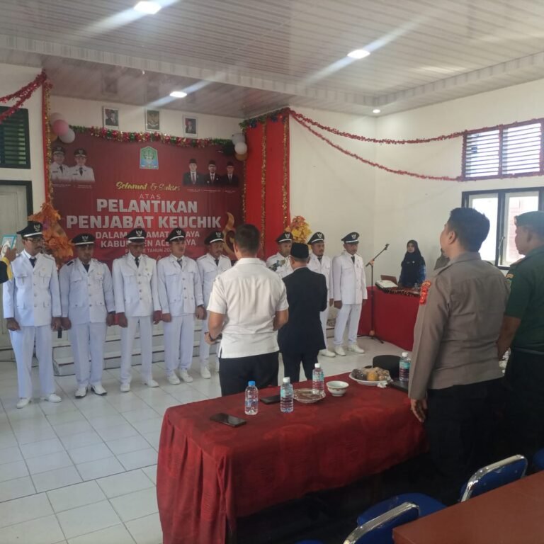 Pelantikan Pj Keuchik di Kecamatan Jaya Dihadiri TNI, Polri dan Tokoh Masyarakat