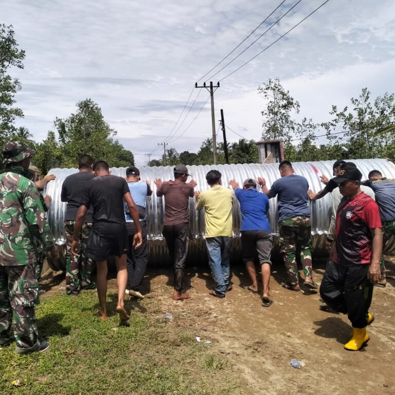 Kodim 0107/Aceh Selatan Jajaran Korem 012/TU Kebut Pembangunan Jembatan Aramco di Pasi Rasian