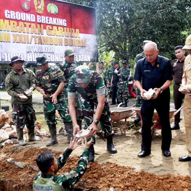 Resmi! TNI Bangun Ulang Jembatan Gantung di Loksado Desa Hulu Banyu, Namanya Perintis Garuda