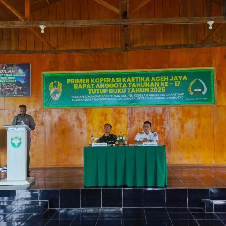 Kodim 0114/Aceh Jaya Perkuat Transparansi dan Profesionalisme, Primkop Kartika Aceh Jaya Gelar RAT Ke-17 Tutup Buku Tahun 2025