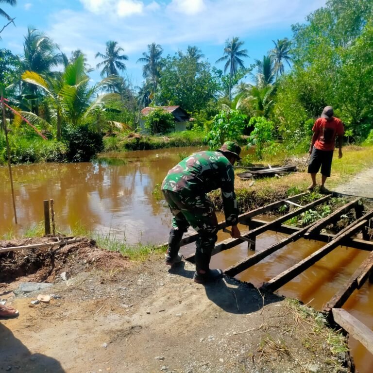 ‎Jembatan Garuda Mulai Dibangun: Wujud Nyata Kepedulian TNI untuk Warga Tamban Bangun