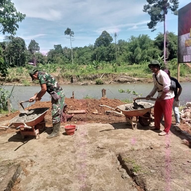 Program Prioritas Presiden Prabowo: Kodim 1003/HSS Bangun Jembatan Perintis Garuda Untuk Buka Isolasi Masyarakat