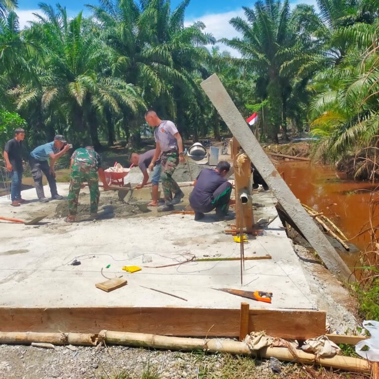 Kodim 0116/Nagan Raya Jajaran Korem 012/TU Tuntaskan Pembangunan Jembatan Aramco