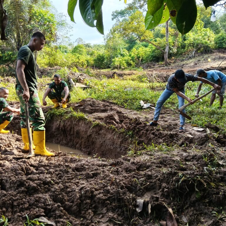 Progres Jembatan Garuda di Pengaron Terus Berjalan, TNI dan Warga Bergotong Royong