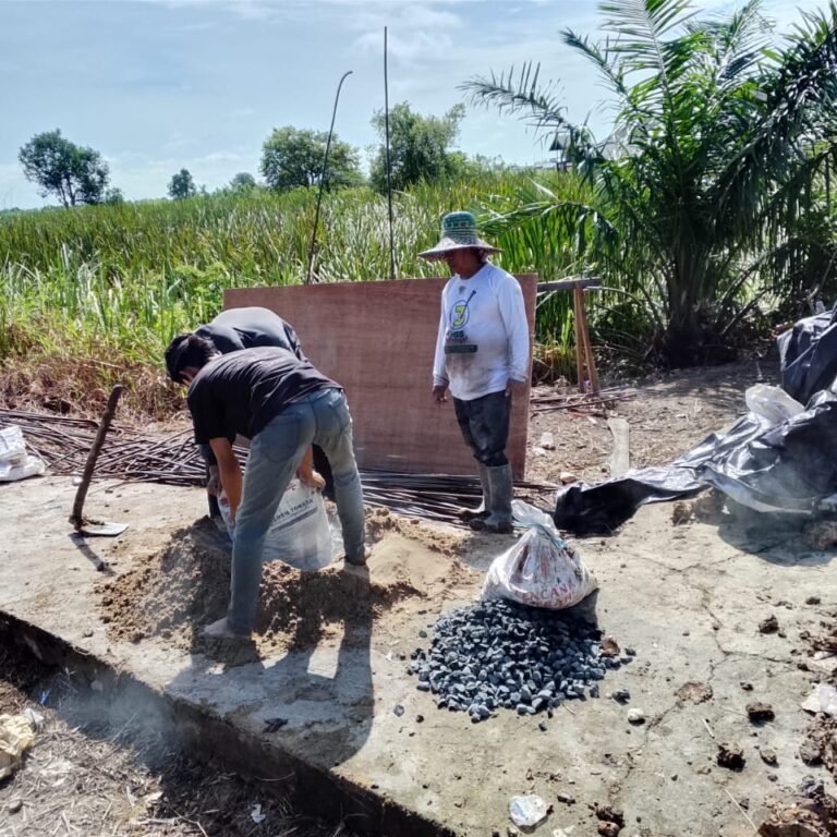 Penancapan Galam dan Pengecoran Pondasi Jembatan Garuda Dimulai di Desa Sawaja
