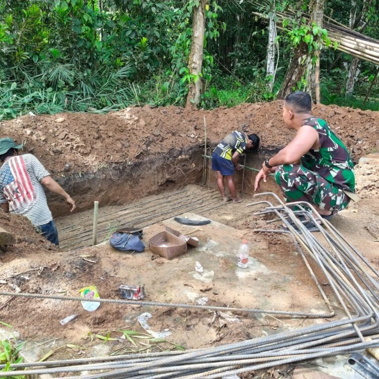 Jembatan Perintis Garuda Hulu Banyu Masuk Tahap Perakitan Besi Pondasi, Pengecoran Segera Dimulai