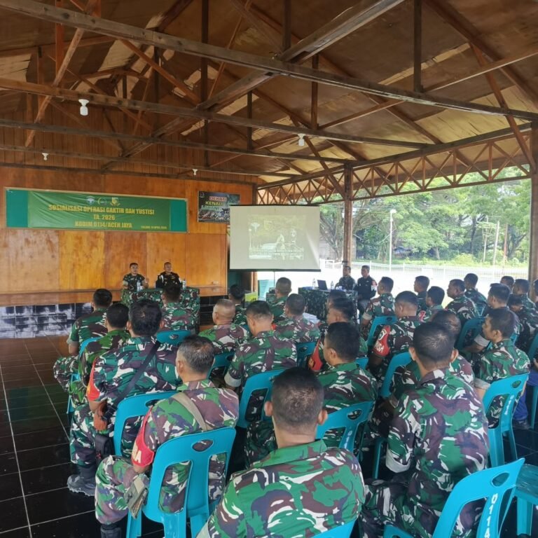 Kodim 0114/Aceh Jay Gelar Sosialisasi Operasi Gaktib dan Yustisi TA 2026, Tingkatkan Disiplin Prajurit