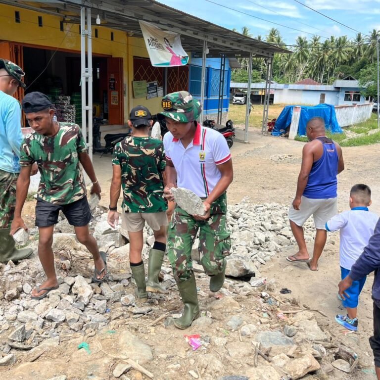 Pastikan Kualitas Terbaik, Kodim 1316/Boalemo Kawal Ketat Pembangunan Jembatan Perintis Garuda