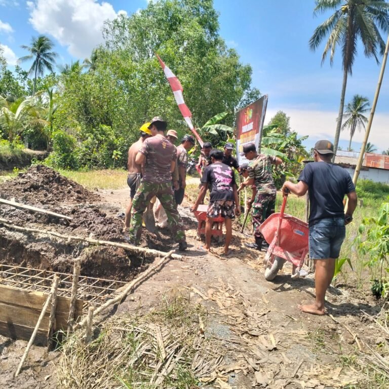 ‎Kodim 1005/Barito Kuala Pacu Progres Pembangunan Jembatan Garuda, Jalan Darurat Dibangun