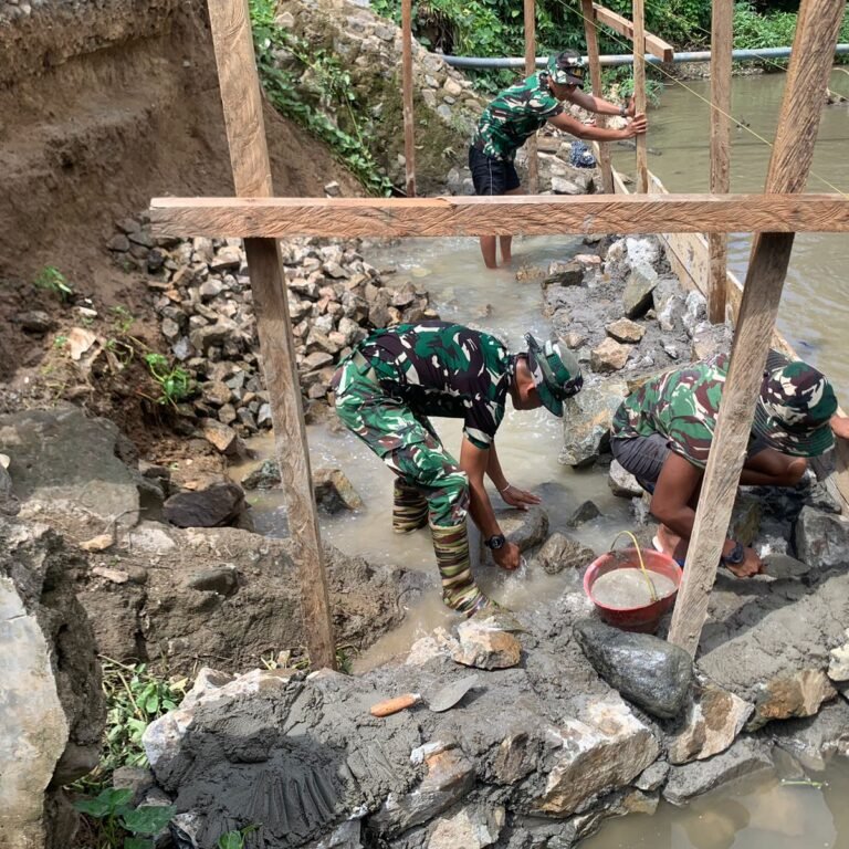 Genjot Konektivitas, TNI Mulai Rakit Konstruksi Jembatan Perintis Garuda di Boalemo