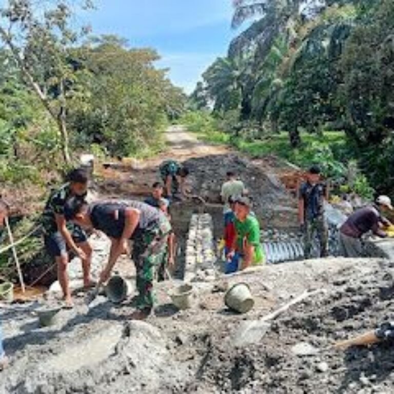 Sinergi TNI dan Masyarakat Percepat Pembangunan Jembatan oleh Kodim 0116/Nagan Raya Jajaran Korem 012/TU