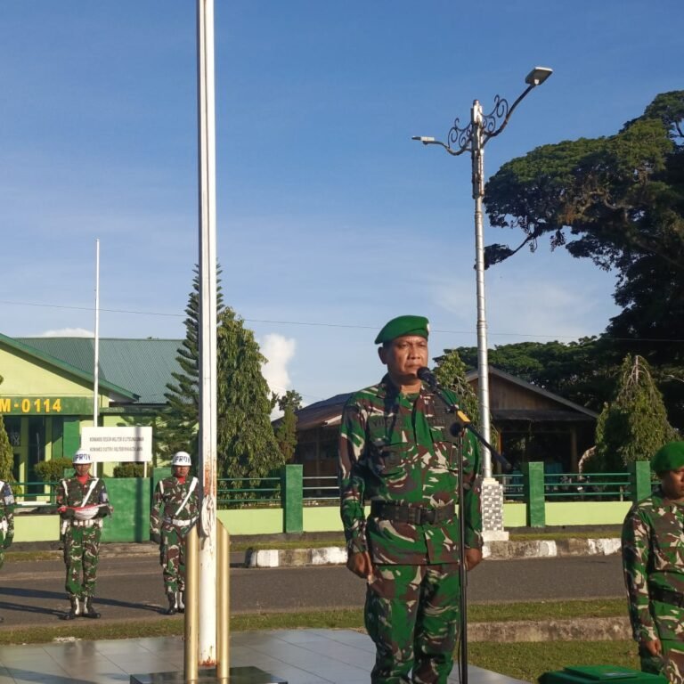 Upacara Bulanan Kodim 0114/Aceh Jaya, Amanat Panglima TNI Dibacakan Kapten Inf Yudi Sawal