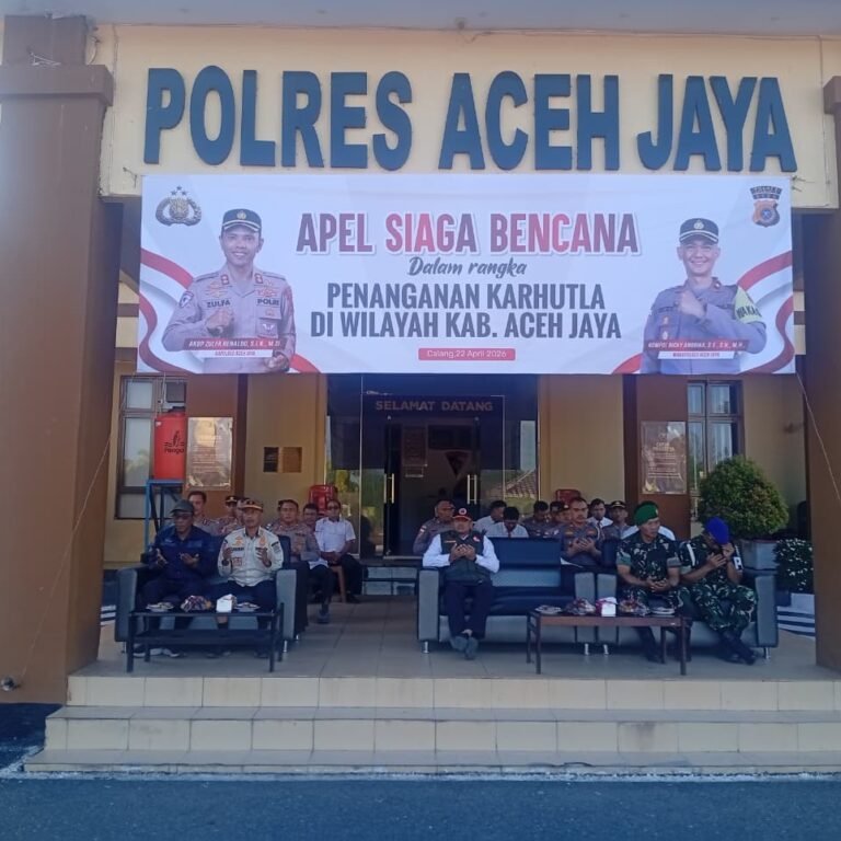Apel Siaga Bencana Digelar di Polres Aceh Jaya, TNI dan Instansi Terkait Perkuat Kesiapsiagaan
