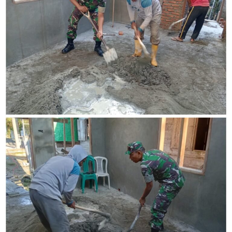 Babinsa Panton Reu Turun Tangan Bantu Pembangunan Rumah Duafa, Wujudkan Semangat Gotong Royong di Gampong Lek-Lek