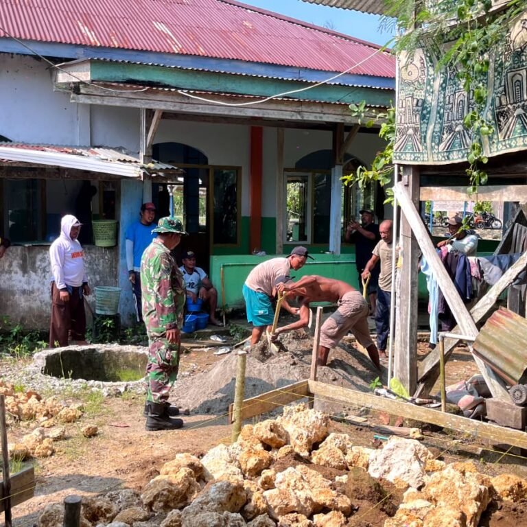 Satgas TMMD 1509/Labuha Hadirkan Fasilitas MCK di Masjid Desa Foya Tobaru