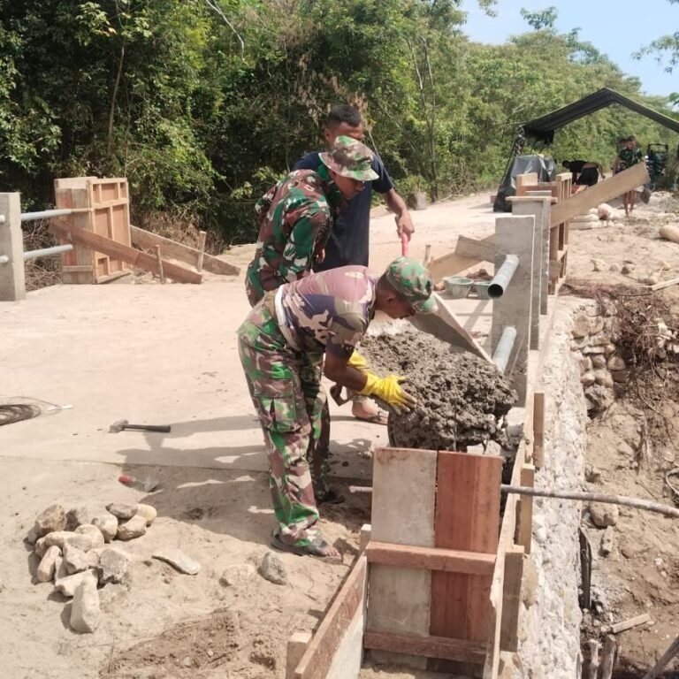 Satgas TNI AD Percepat Pembangunan Jembatan Aramco di Trumon