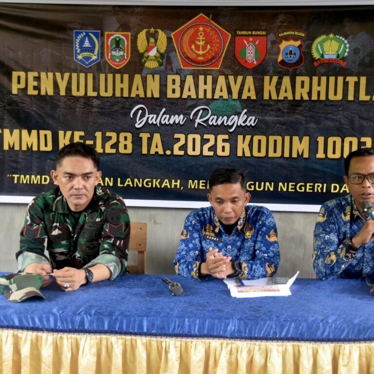 Sinergi TNI-BPBD HSS di TMMD 128: Cegah Karhutla Lewat Penyuluhan Warga Pantai Ulin