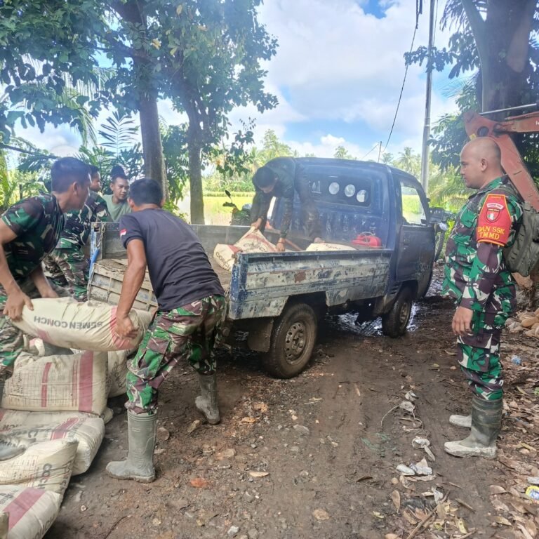 Satgas TMMD Ke 128 Kodim 1003/HSS Percepat Pengerjaan Sasaran Fisik Utama Jalan Desa Pantai Ulin
