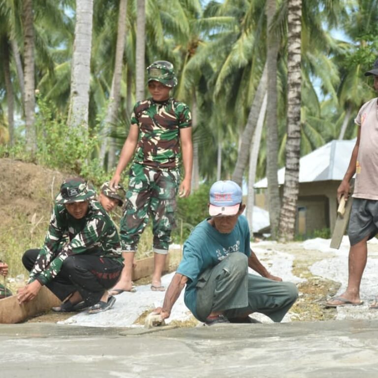 Satgas TMMD Kodim 1316/Boalemo Kebut Pembangunan Jalan Rabat Beton