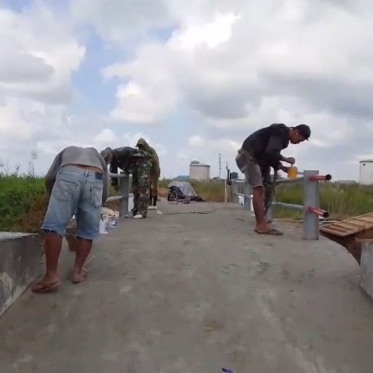 Pembangunan Jembatan Garuda di Desa Sawaja Tapin Selesai, TNI dan Warga Bersinergi